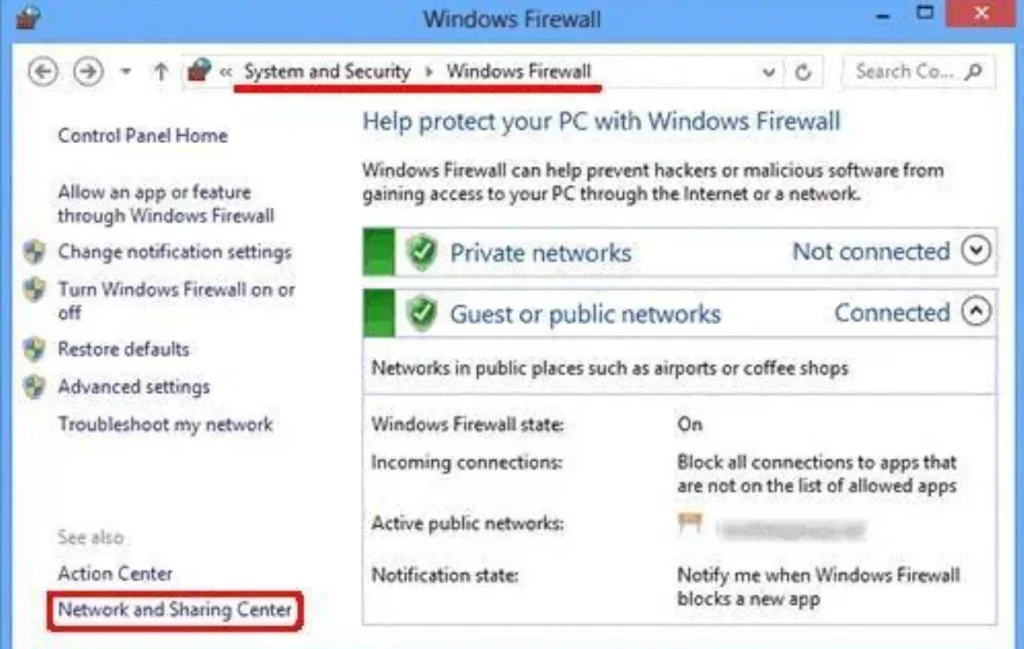 check your firewall settings
