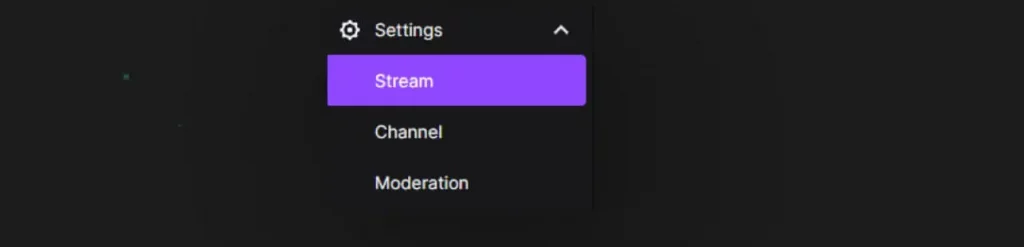 click on stream settings