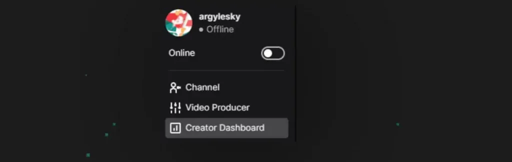 click on twitch creator dashboard