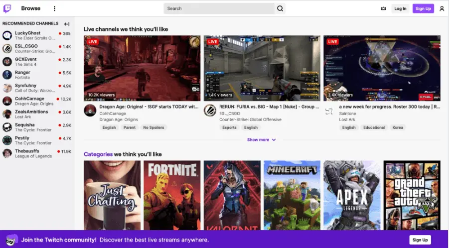 Twitch Streaming Platform